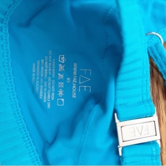 Fae House Gypsy Bikini Top in Quench Blue Ribbed Size XS NEW $90 Split V-neck - Picture 7 of 7